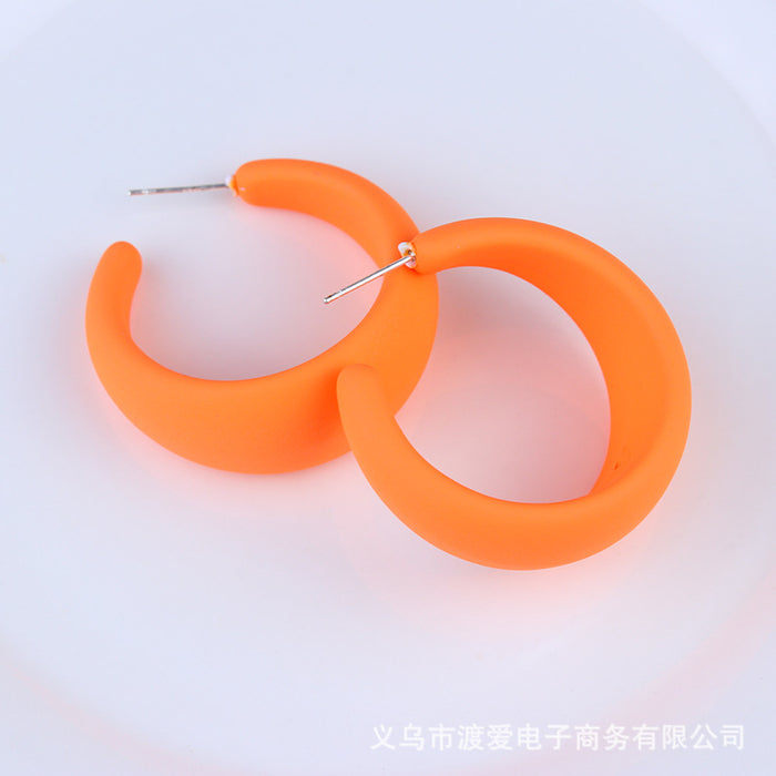 Wholesale Geometric Candy Color Exaggerated Drop Earrings Acrylic Earrings MOQ≥2 JDC-ES-DUAI001