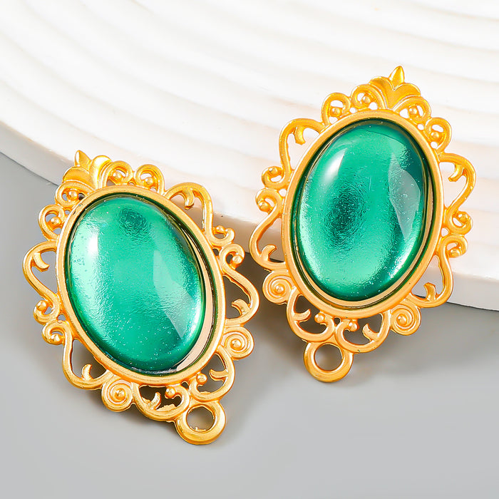 Wholesale Earrings Alloy Retro Personality Simple Oval Shape JDC-ES-JL1063