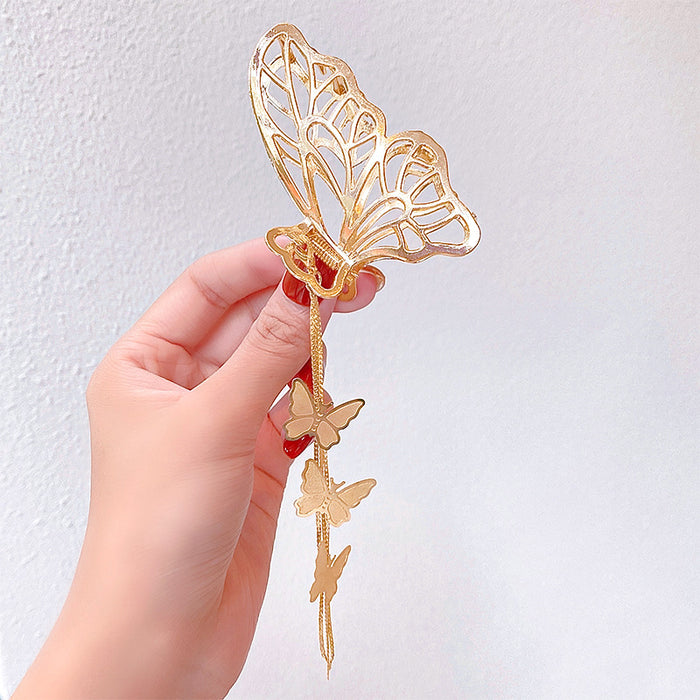 Wholesale Metal Large Hairpin Stereo Butterfly Tassel Grab Clip JDC-HC-GSHX106