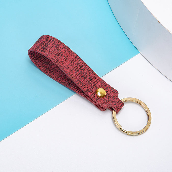 Wholesale Keychains PU Leather Car Simple Cloth Pattern JDC-KC-XingR007