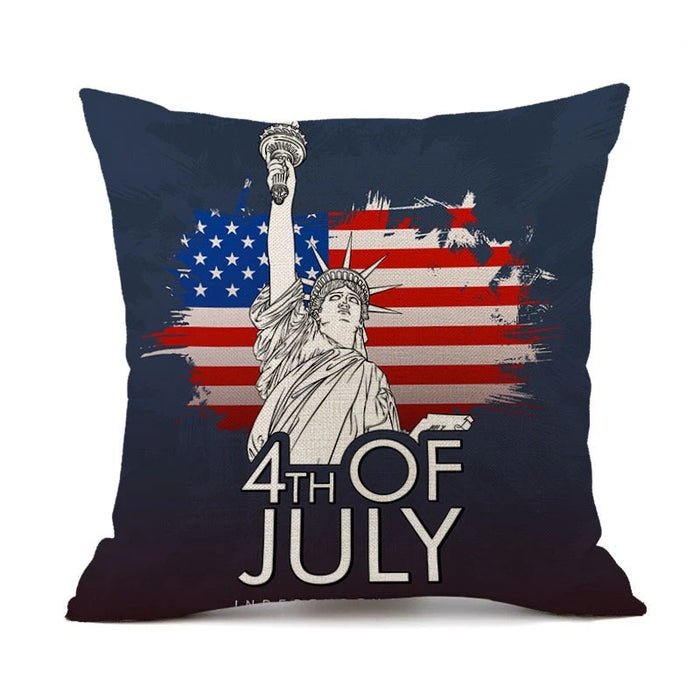 Wholesale 4th of July Independence Day Linen Pillowcase MOQ≥2 JDC-PW-OuH003