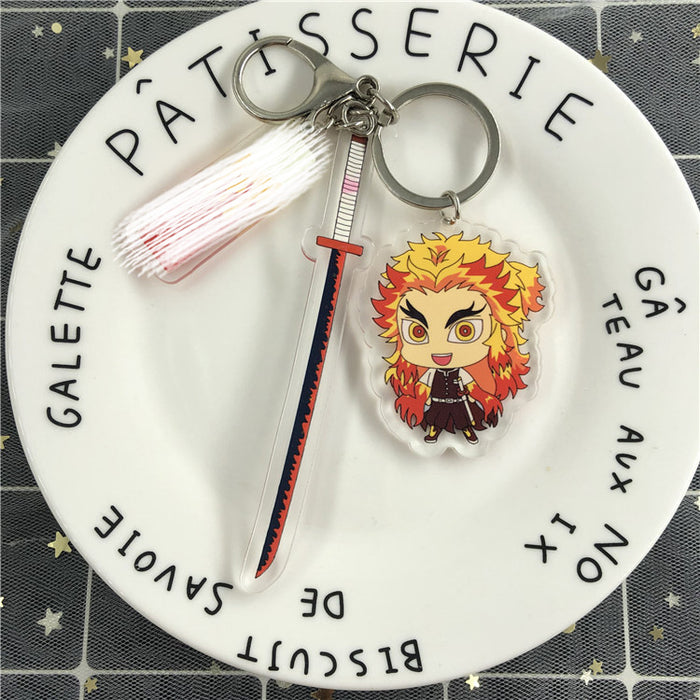 Jewelry WholesaleWholesale Acrylic Double Sided Pendant Keychain Tanjiro Key Ring (M) JDC-KC-TMMY005 Keychains 彤迷漫亚 %variant_option1% %variant_option2% %variant_option3%  Factory Price JoyasDeChina Joyas De China