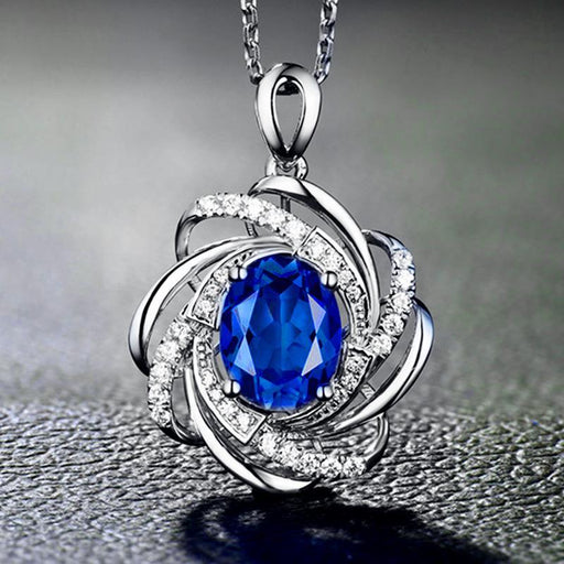 Jewelry WholesaleWholesale Flower Sapphire Alloy Necklace JDC-NE-JYS008 Necklaces 静夜思 %variant_option1% %variant_option2% %variant_option3%  Factory Price JoyasDeChina Joyas De China