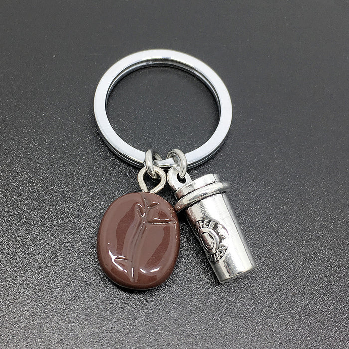 Wholesale Metal Coffee Cup Resin Coffee Bean Keychain MOQ≥2 JDC-KC-GSCT005