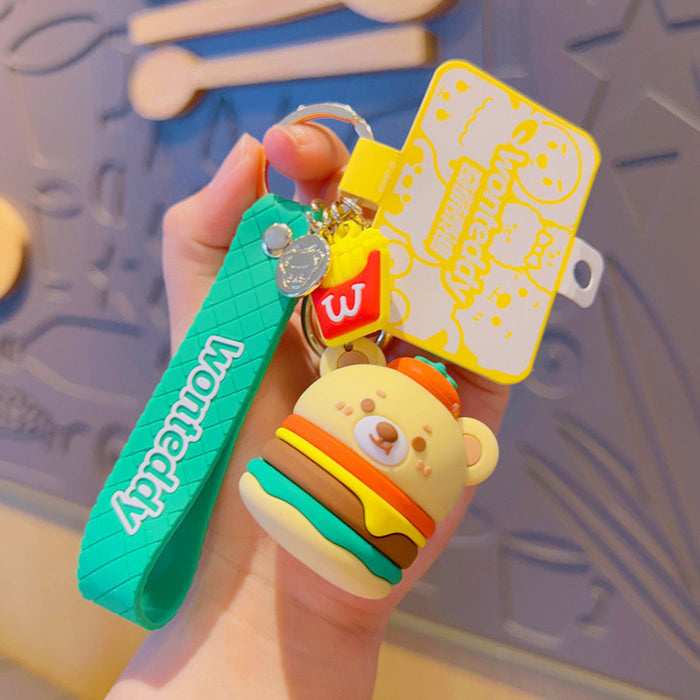 Wholesale Keychains PVC Foodie Teddy Cute MOQ≥2 JDC-KC-YDao045