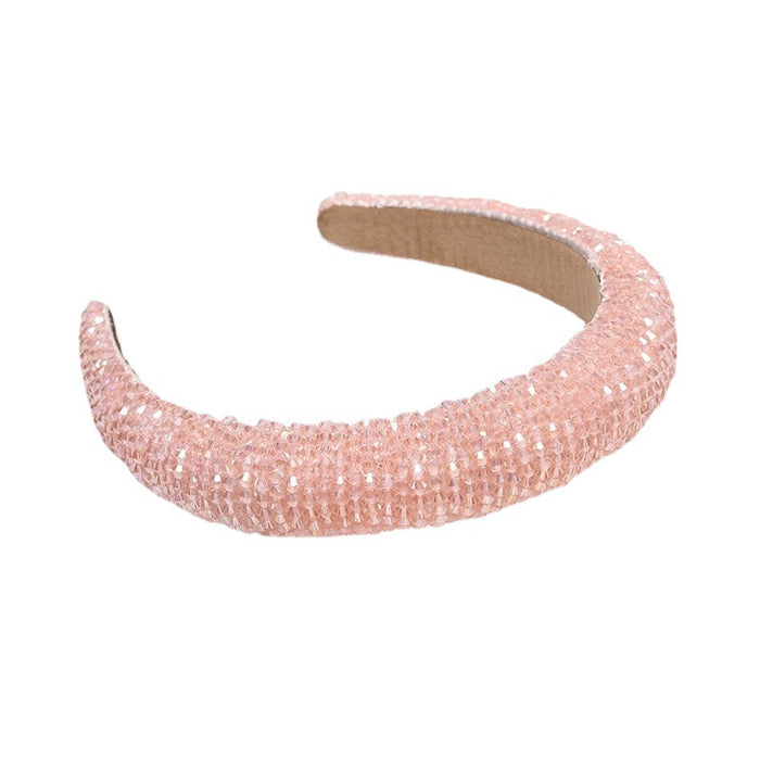 Wholesale pure hand string crystal wide-brimmed headband sponge JDC-HD-AIH002