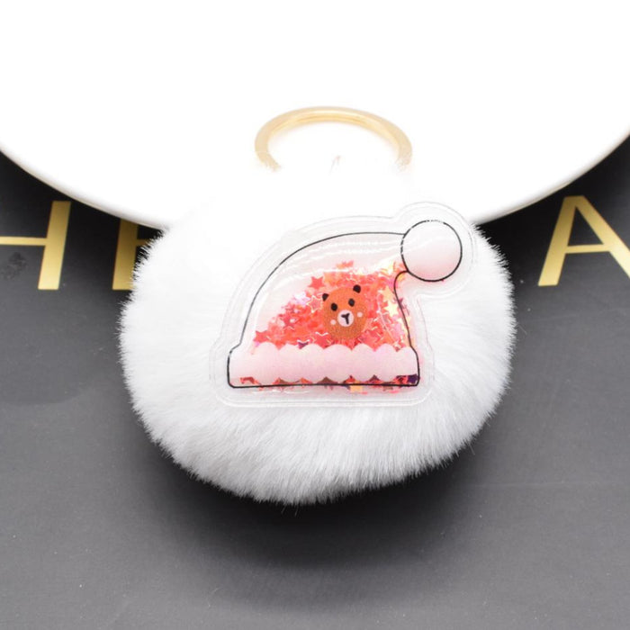 Wholesale christmas fur ball keychain tree old man bell deer  MOQ≥2 JDC-KC-BingX001