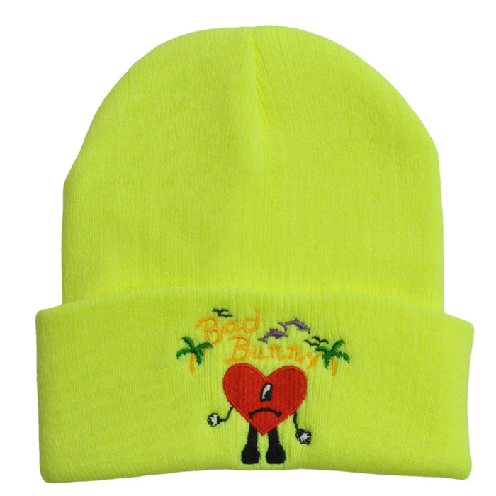 Wholesale Hat Acrylic Heart Embroidery Knitted Hat MOQ≥2 (F) JDC-FH-XRong004