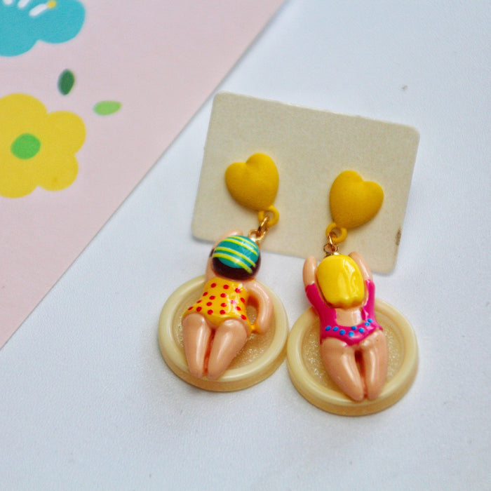 Wholesale 925 Silver Needle Cartoon Resin Earrings JDC-ES-XNWE011