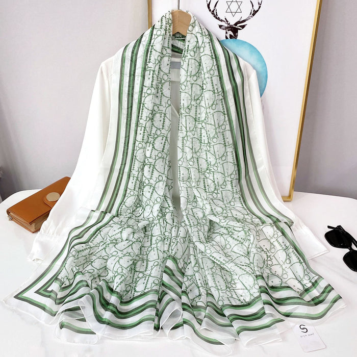 Wholesale Silk Scarf Yourou Yarn Summer Travel Sunscreen Shawl MOQ≥2 JDC-SS-SiYa005