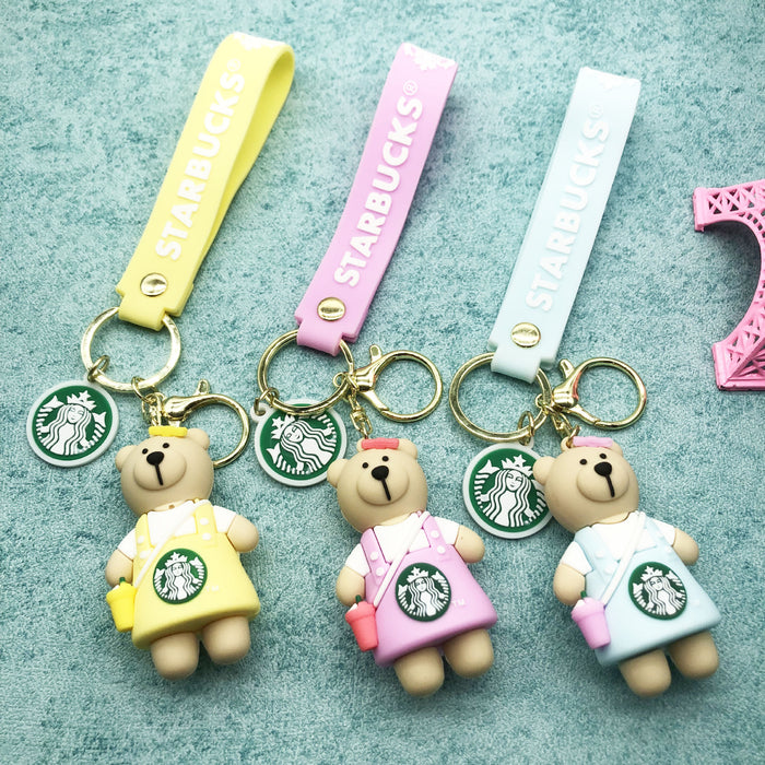 Wholesale Keychains PVC Hardware Cute Cartoon Bear (M) MOQ≥2 JDC-KC-LiangQ001