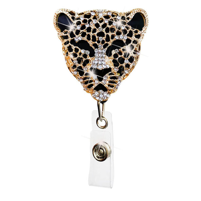 Wholesale Diamond Leopard Head Owl Elephant Turtle Alloy Retractable Keychain MOQ≥2 JDC-KC-MZhui001