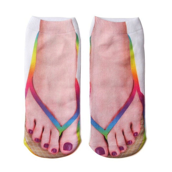 Wholesale Sock Polyester Cotton 3D Printing Socks Funny Chicken Feet JDC-SK-HWa004