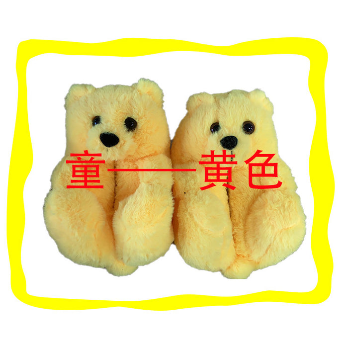 Wholesale teddy bear slippers children's teddy bear home slippers JDC-SP-BDL001