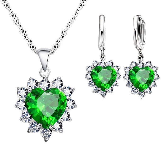 Wholesale Heart Earring Necklace Jewelry Set JDC-NE-LiuY001