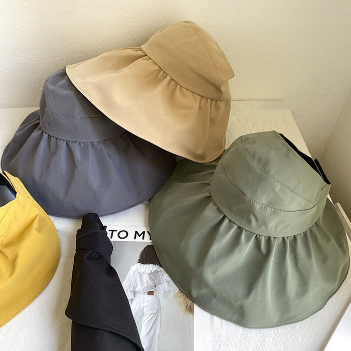 Jewelry WholesaleWholesale sun hat cover face UV protection big brim hat JDC-FH-Weilan007 Fashionhat 微蓝 %variant_option1% %variant_option2% %variant_option3%  Factory Price JoyasDeChina Joyas De China