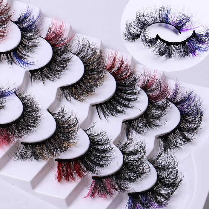 Wholesale Color Stereo Multilayer Thick Mink Hair False Eyelashes JDC-EY-JST009