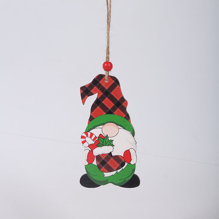 Wholesale Decorative Christmas Wooden Small Pendant MOQ≥2 JDC-DCN-QiaoC008