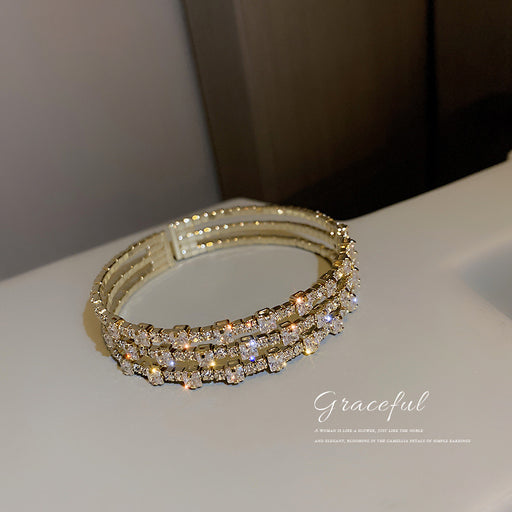 Jewelry WholesaleWholesale simple personality full diamond open bracelet JDC-BT-BY025 Bracelet 宝钰 %variant_option1% %variant_option2% %variant_option3%  Factory Price JoyasDeChina Joyas De China