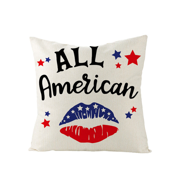 Wholesale 4th of July Independence Day Linen Pillowcase MOQ≥2 JDC-PW-OuH004