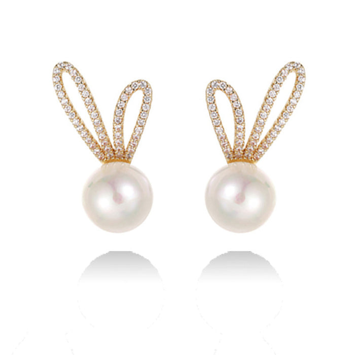 Wholesale Earrings Alloy Cute Rabbit Diamond JDC-ES-YiCe002