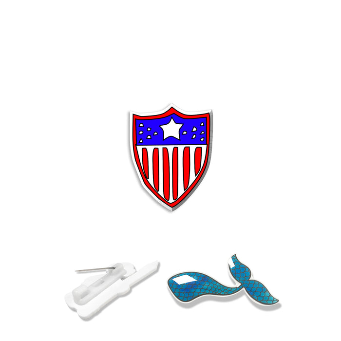 Wholesale 4th of July Acrylic USA Flag Independence Day Brooch MOQ≥2 JDC-BC-XiangL001