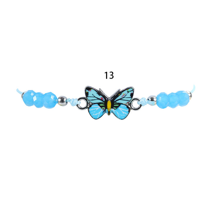 Wholesale Crystal Beaded Colorful Butterfly Bracelet JDC-BT-Yiye025