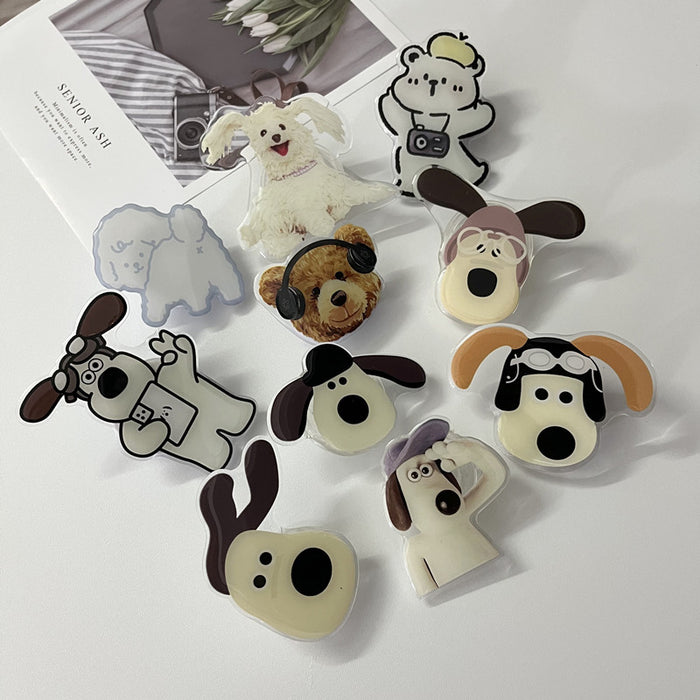 Wholesale Grip Epoxy Cute Puppy Retractable Folding Paste Type JDC-PS-HXiang002