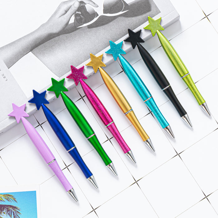 Wholesale Ballpoint Pen Plastic Star Shaped Twist Pen MOQ≥2 JDC-BP-Huah090