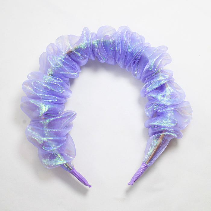 Wholesale vintage organza pleated large intestine headband for women JDC-HD-Lizhen005