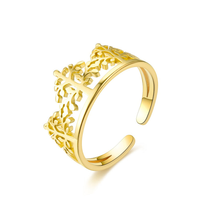 Wholesale Titanium Steel Gold Plated Adjustable Ring JDC-RS-DingC018