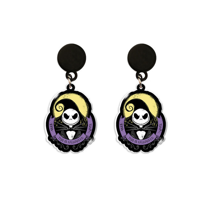 Wholesale Earrings Resin Halloween Fright Print Earrings (M) MOQ≥5 JDC-ES-XiangL028