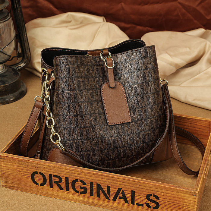 Wholesale Shoulder Bag PU Bucket Bag Vintage Print (F) JDC-SD-Chunx003