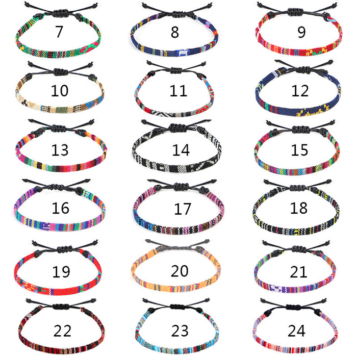 Wholesale Anklet Boho Anklet Hand Braided Rainbow Color Anklet LGBT MOQ≥3 JDC-AS-QiuX001