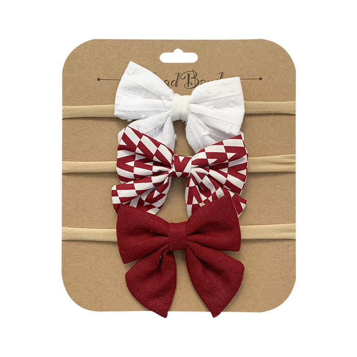 Wholesale Headband Cotton Linen Baby Soft Elastic Bow MOQ≥10 JDC-HD-AMSR004