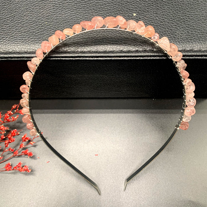 Wholesale Natural Crystal Gravel Crown Headband JDC-HD-ZHIY001