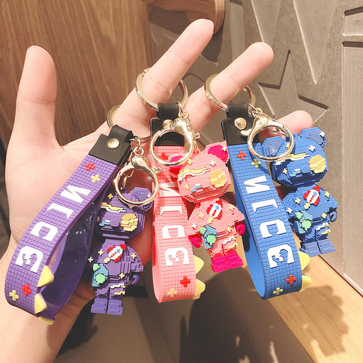 Jewelry WholesaleWholesale Cartoon Space Bear Silicone Keychain JDC-KC-FeiRun010 Keychains 飞润 %variant_option1% %variant_option2% %variant_option3%  Factory Price JoyasDeChina Joyas De China