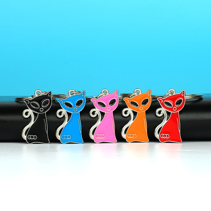 Wholesale Keychain Alloy Cute Cartoon Cat MOQ≥2 JDC-KC-MengO003