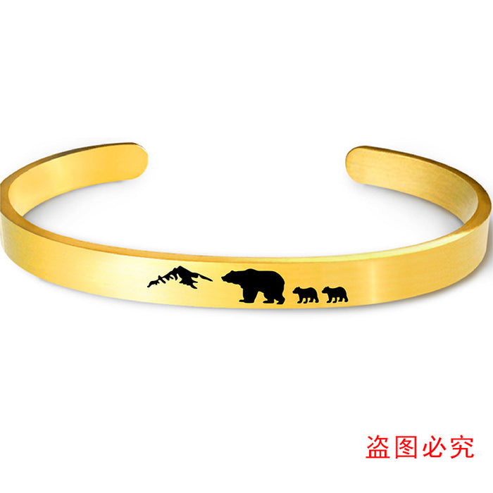 Jewelry WholesaleWholesale gold stainless steel bear father's Day gift Bracelet JDC-BT-ganggu010 Bracelet 钢古 %variant_option1% %variant_option2% %variant_option3%  Factory Price JoyasDeChina Joyas De China