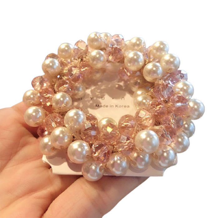 Jewelry WholesaleWholesale pearl sweet sen tie head rope girl JDC-HS-DouY010 Hair Scrunchies 豆毓 %variant_option1% %variant_option2% %variant_option3%  Factory Price JoyasDeChina Joyas De China