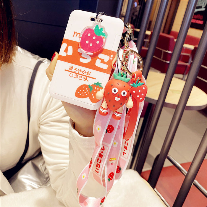 Wholesale student meal card campus card with halter rope card set keychain JDC-KC-YCYK008