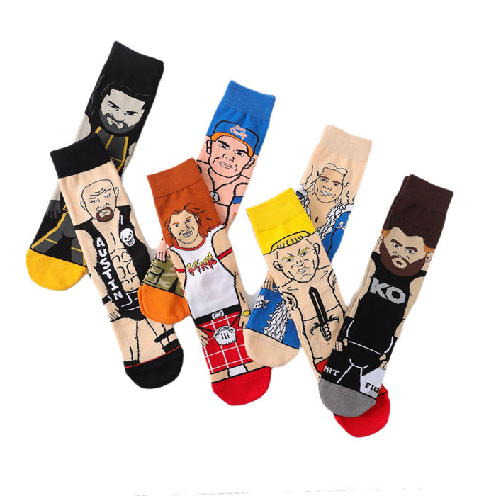 Wholesale socks fabric cartoon medium tube cute character (M) JDC-SK-HuiHe005