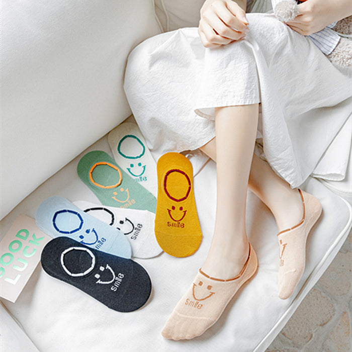 Jewelry WholesaleWholesale Smiley Cotton Anti-Slip Invisible Socks Women's Short Socks JDC-SK-BuZL008 Sock 步之蓝 %variant_option1% %variant_option2% %variant_option3%  Factory Price JoyasDeChina Joyas De China