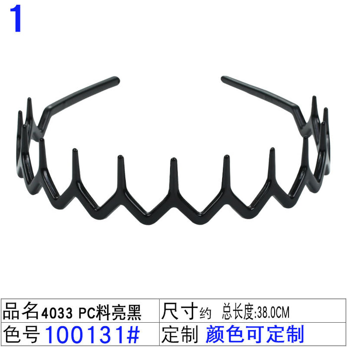 Wholesale retro trend headband temperament bright black with tooth spray paint JDC-HD-Liuyi001