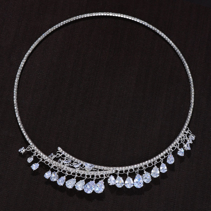 Jewelry WholesaleWholesale crystal water drop necklace pendant collar necklace JDC-NE-JLiang002 Necklaces 金良 %variant_option1% %variant_option2% %variant_option3%  Factory Price JoyasDeChina Joyas De China