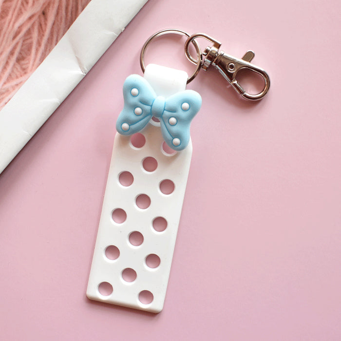 Wholesale Keychain Croc Charms PVC Soft Adhesive Doll Pendant DIY Ornament MOQ≥10 JDC-KC-RYY003