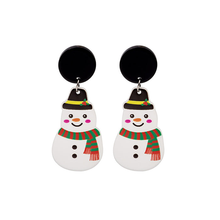 Wholesale Earrings Acrylic Christmas Cute Bells Snowman JDC-ES-MDD070