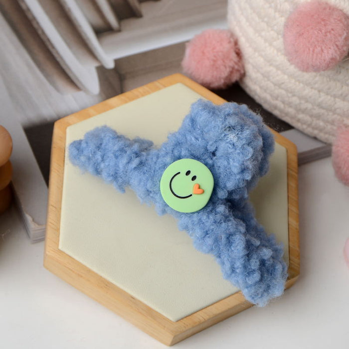 Wholesale Hair Clips Plush Cute Smiley MOQ≥2 JDC-HC-YEYE002