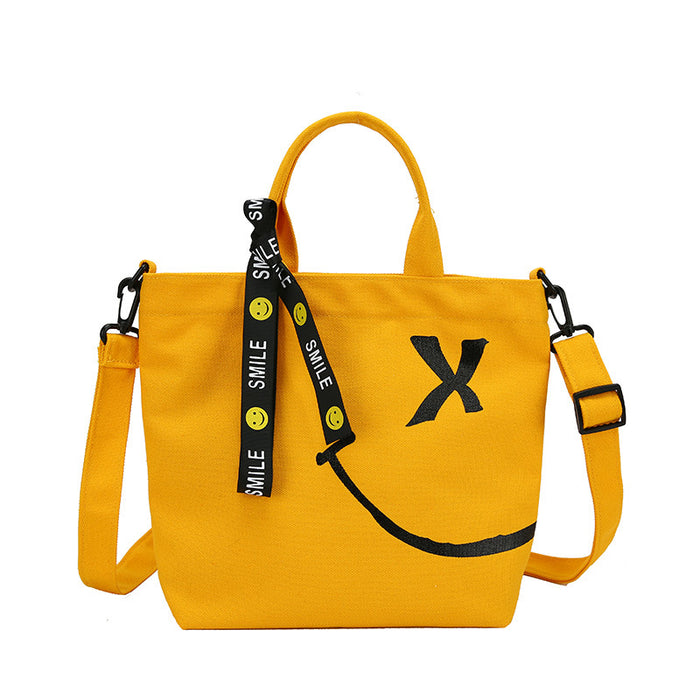 Wholesale Smiley Tote Canvas Bag Shoulder Bag JDC-SD-Wanan002