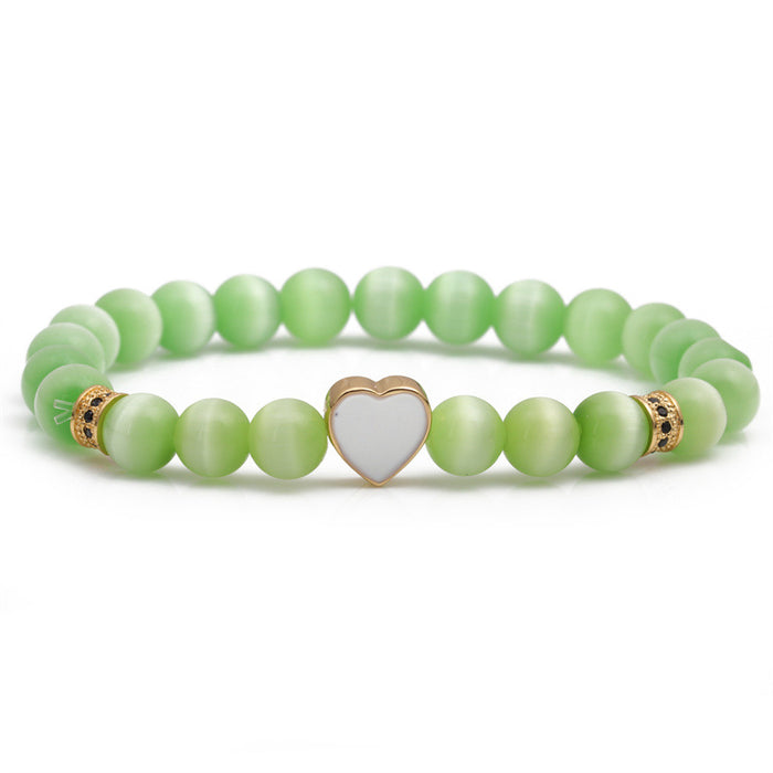 Wholesale Opal Beaded Heart Bracelet MOQ≥2 JDC-BT-ML060